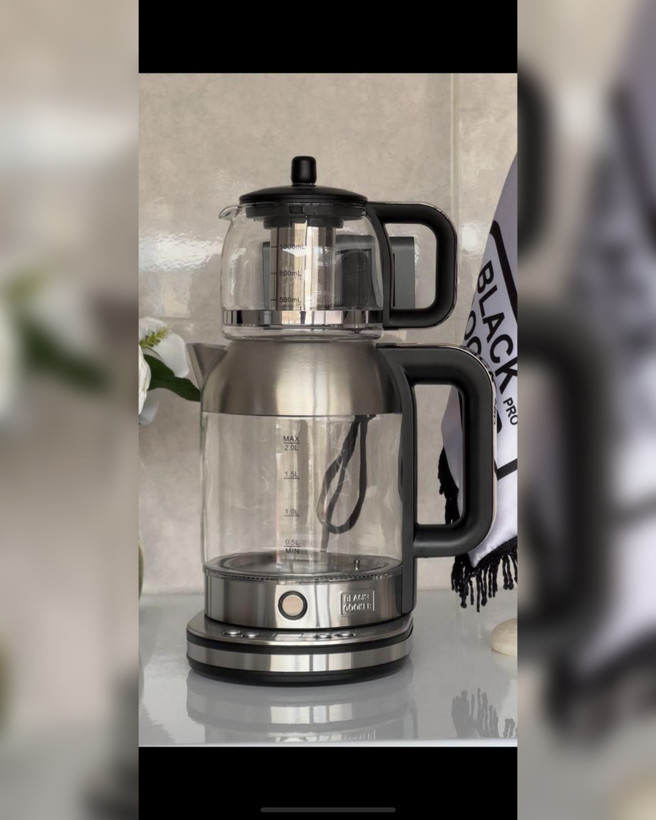 چایی ساز رو هم شیشه ای برندبلک کوکر دارای ال ای دی