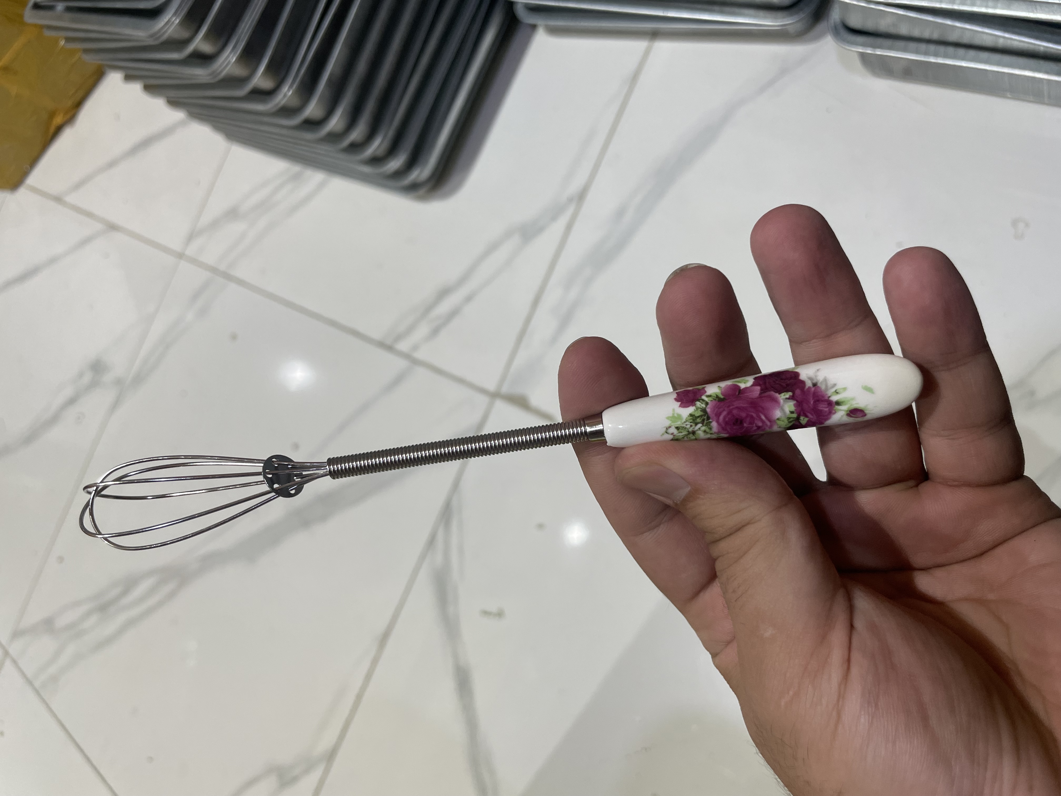 همزن دسته سرامیک فنری سایز کوچک طرحدار