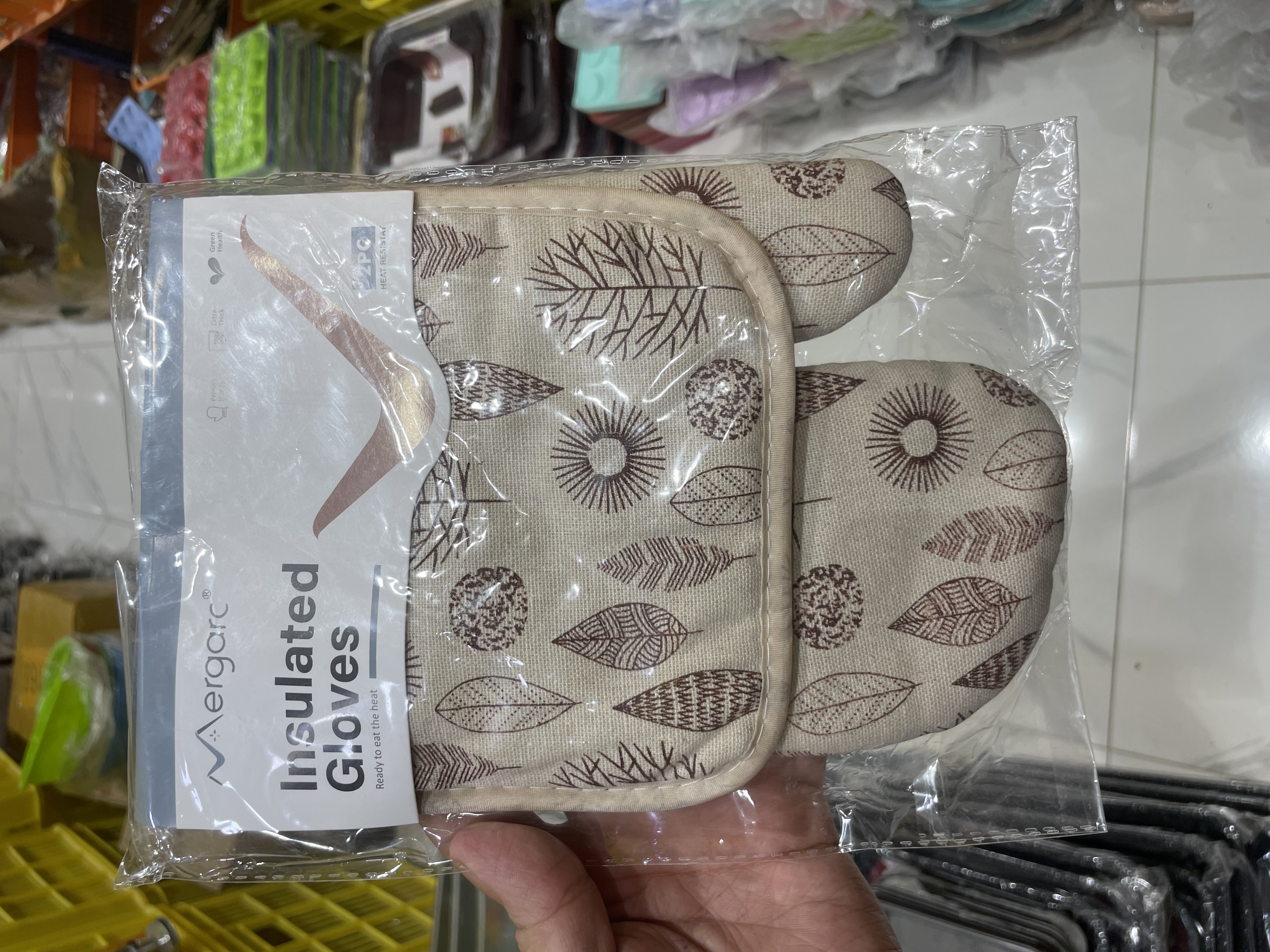 تک دستکش و دستگیره طرح دار پارچه ای آشپزخانه